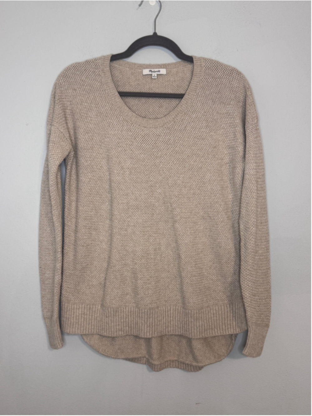 Women's Madewell Beige Scoop Neck Sweater Size M